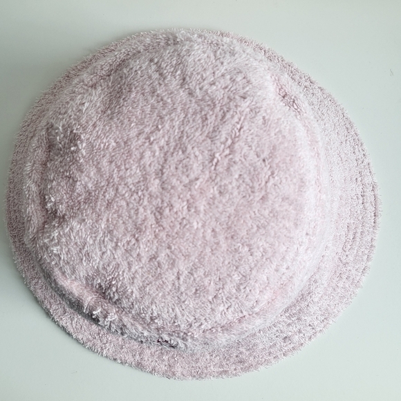 New GANNI Logo Embroidered Terrycloth Bucket Beach Hat Mary's Rose NWT Size XS/S - Picture 11 of 15